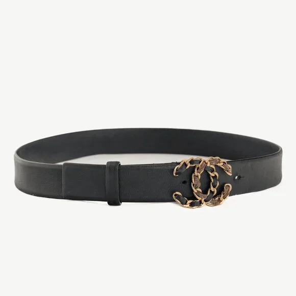 CHANEL | Accessories | Chanel Black Leather Cc Wovenchain  display picture 1